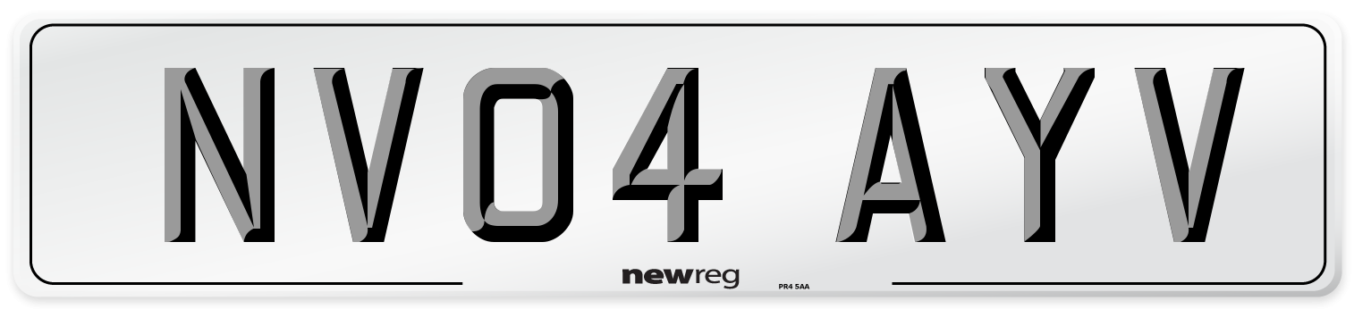 NV04 AYV Number Plate from New Reg